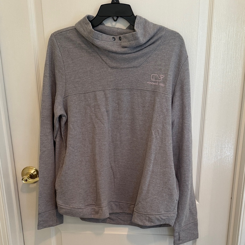 Vineyard Vines Grey Mock Neck Sweatshirt